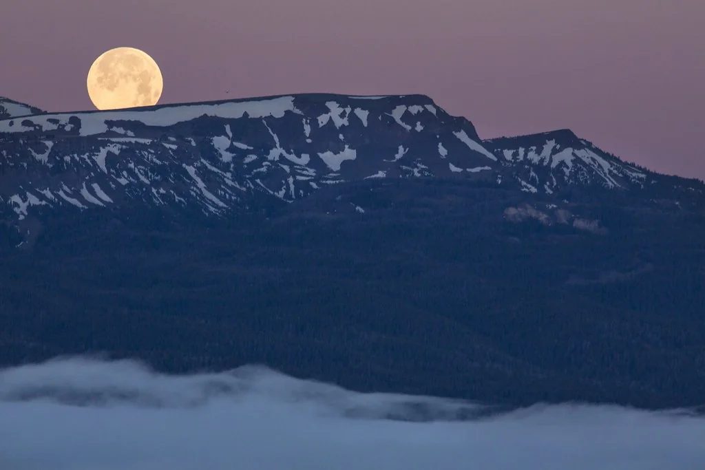 Supermoon setting in Centennial Mountains WSA