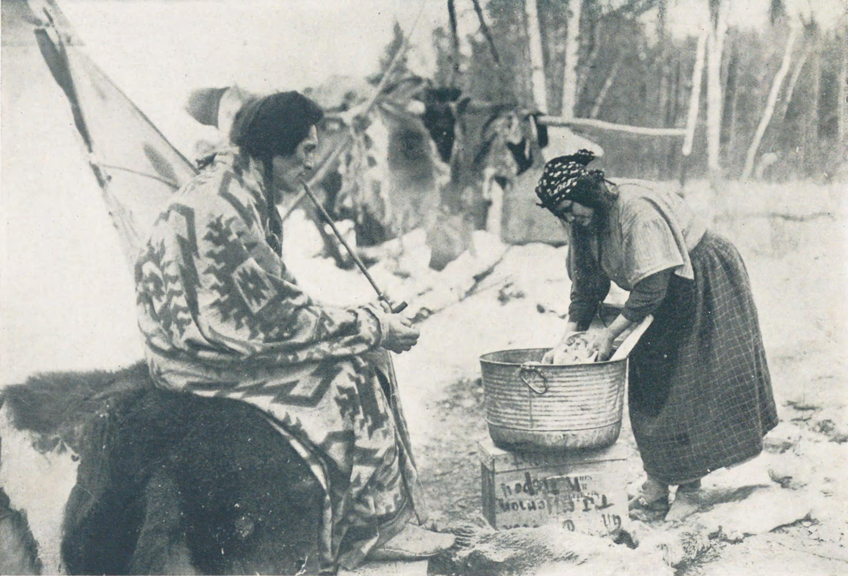 An Native American couple in Montana (from a book Published in 1931) P.320