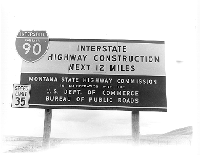 I 90 Montana Construction sign