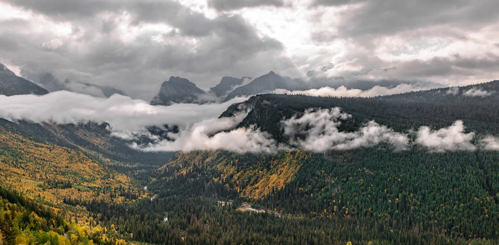 Sunlight Breaking Through Over Glacier