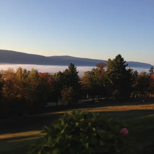 A beautiful Vermont morning with a fog filled valley.