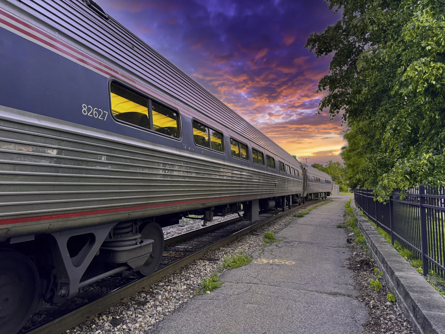Amtrak's Vermonter train at Essex Junction Station in Vermont